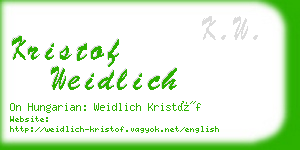 kristof weidlich business card